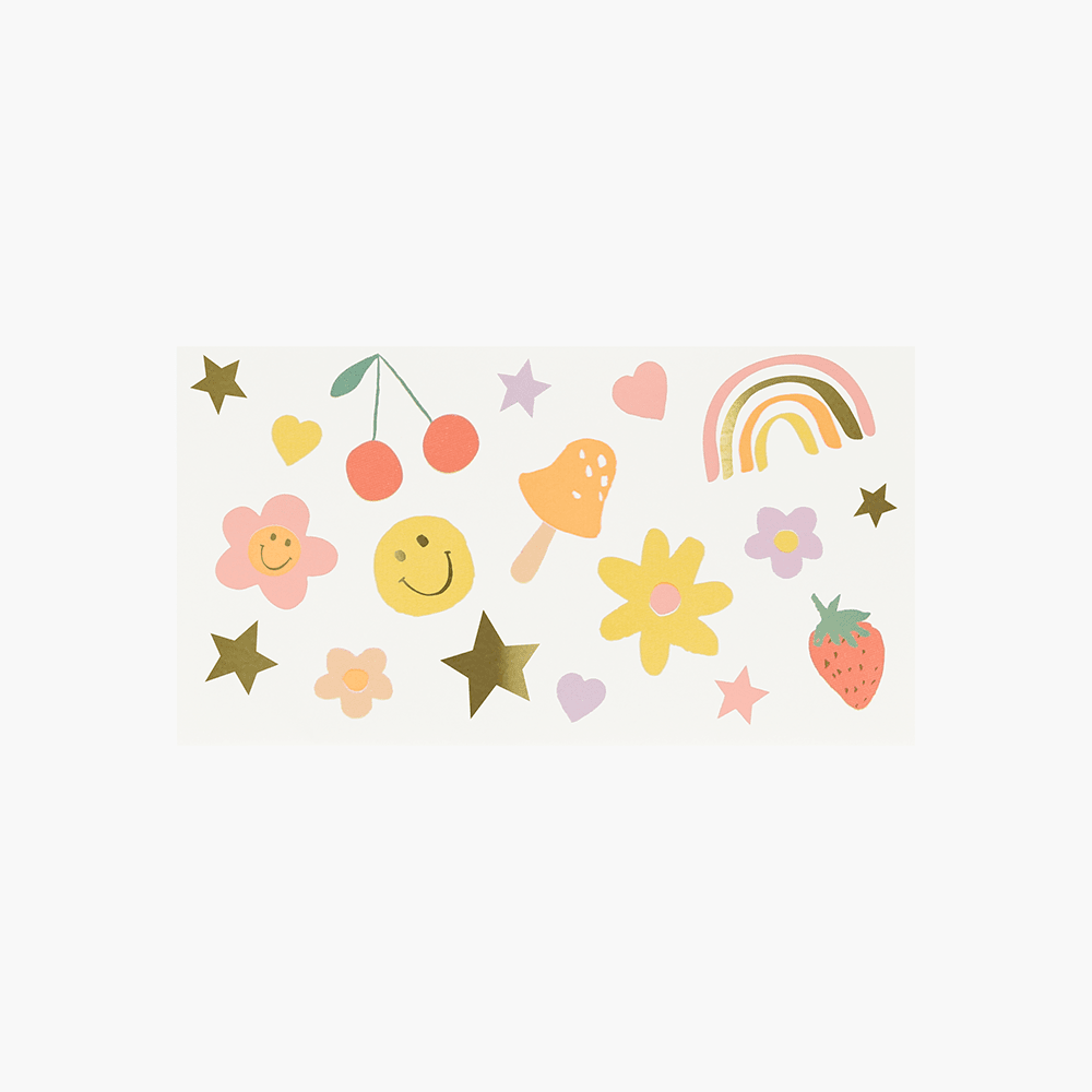 Meri Meri Happy Face Icons Tattoos, Shopsweetluluss