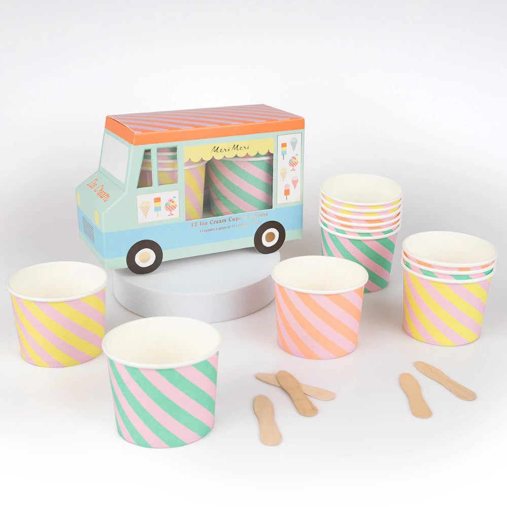 Meri Meri Ice Cream Cups & Spoons, Shopsweetluluss
