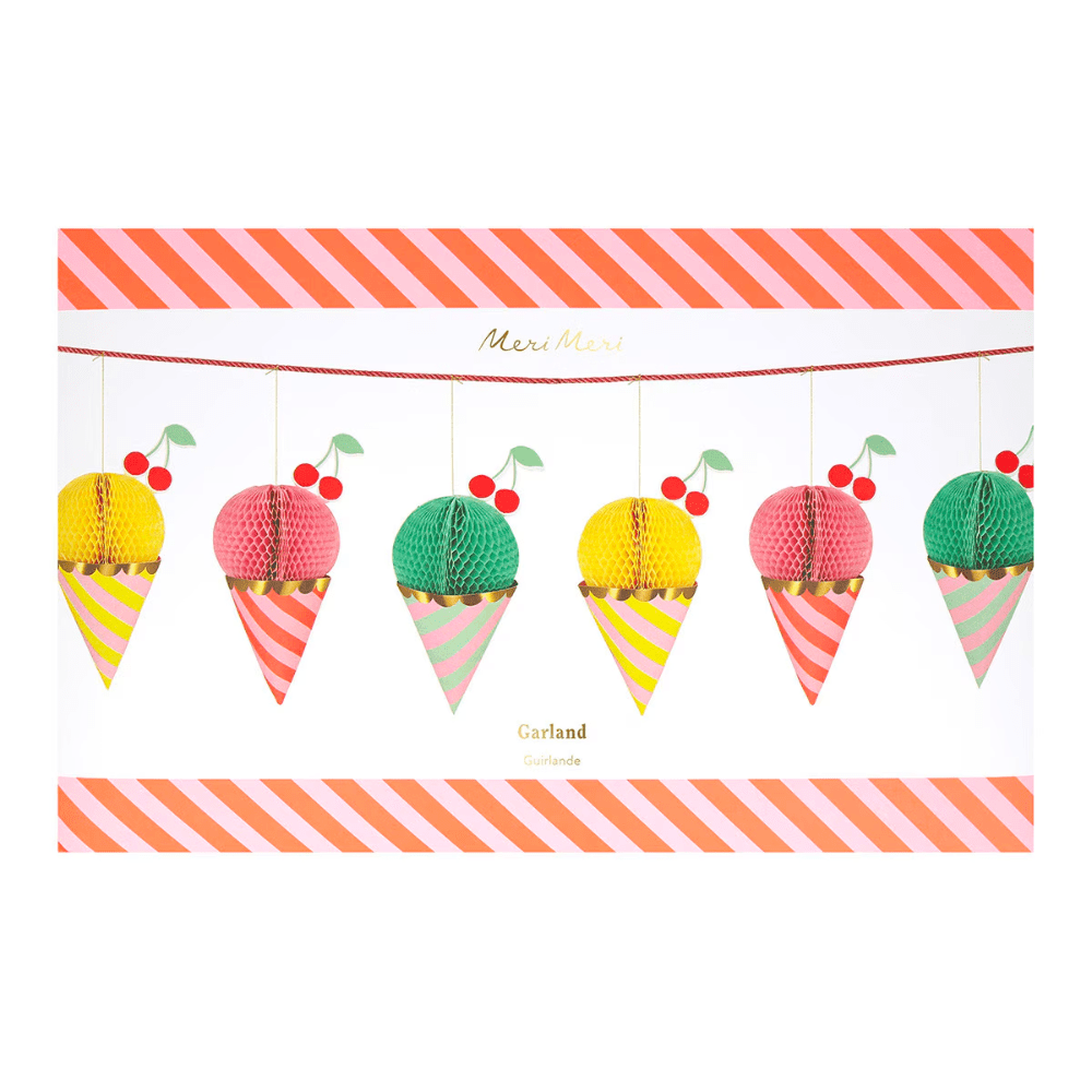 Meri Meri Ice Cream Honeycomb Garland, Shopsweetluluss