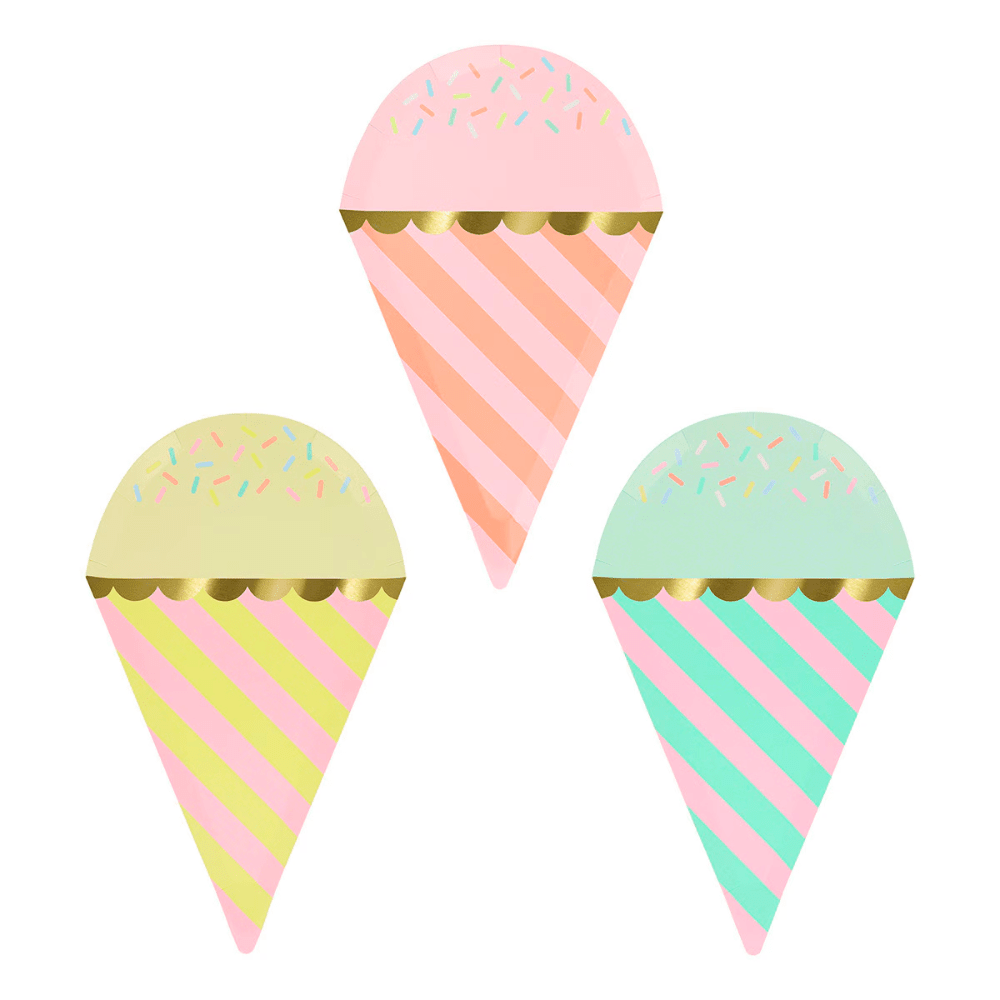 Meri Meri Ice Cream With Sprinkles Plates, Shopsweetluluss
