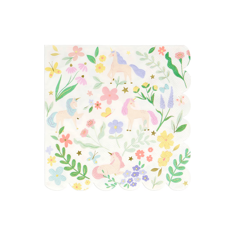 Meri Meri Meadow Unicorns Large Napkins, Shopsweetluluss
