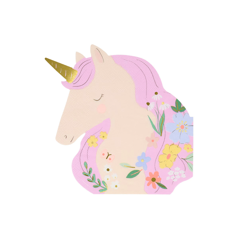 Meri Meri Meadow Unicorns Shaped Napkins, Shopsweetluluss