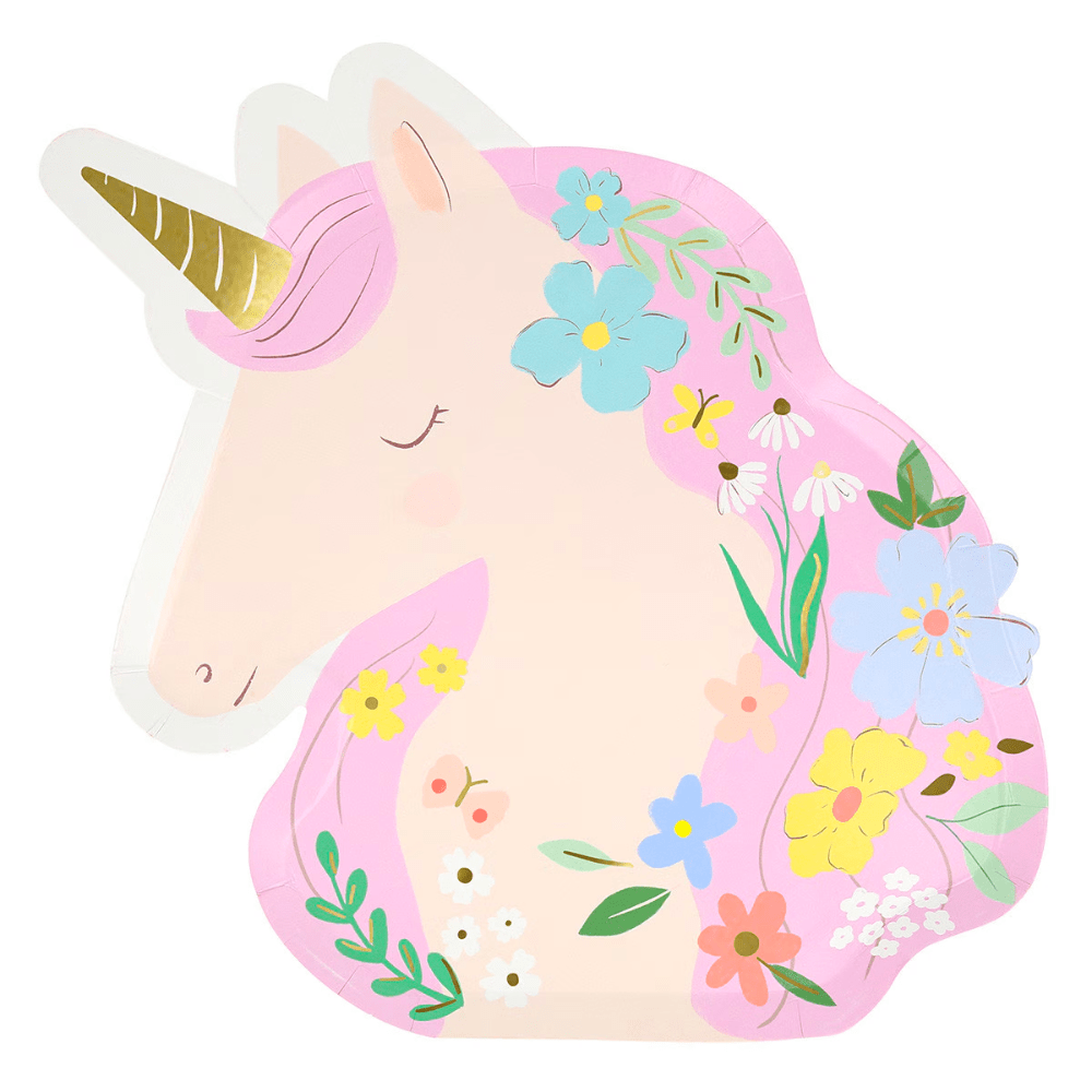 Meri Meri Meadow Unicorns Shaped Plates, Shopsweetluluss