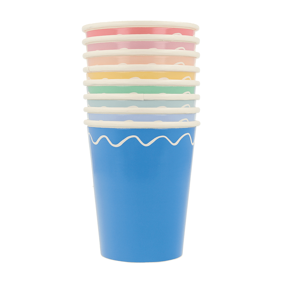 Meri Meri Mixed Wavy Line Cups, Shopsweetluluss