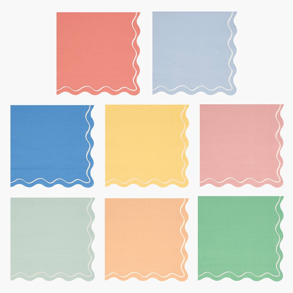 Meri Meri Mixed Wavy Line Large Napkins, Shopsweetluluss