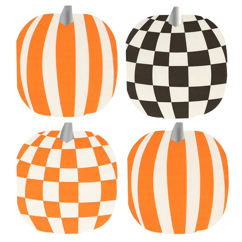 Meri Meri Mod Pattern Pumpkin Napkins, Shopsweetluluss