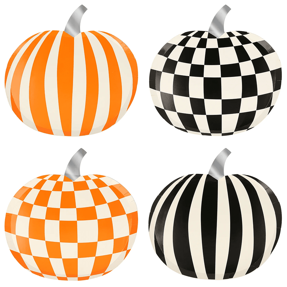 Meri Meri Mod Pattern Pumpkin Plates, Shopsweetluluss