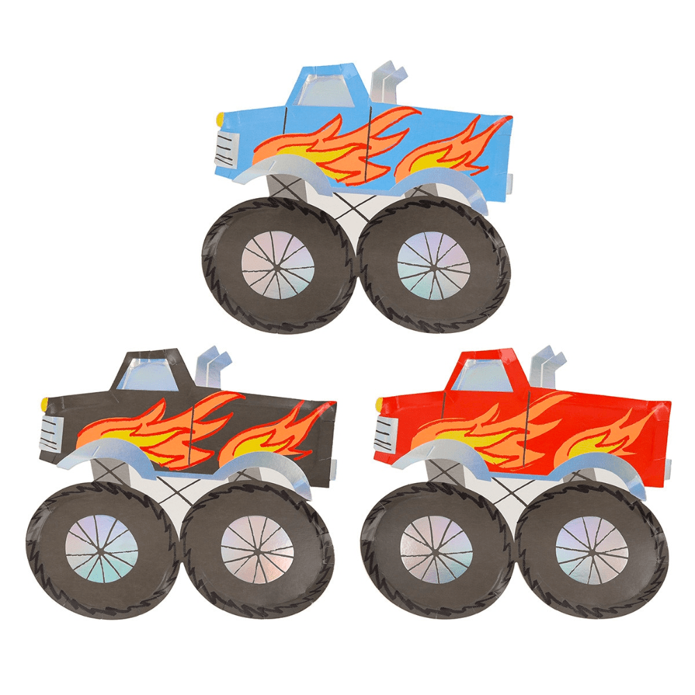 Meri Meri Monster Truck Plates, Shopsweetluluss