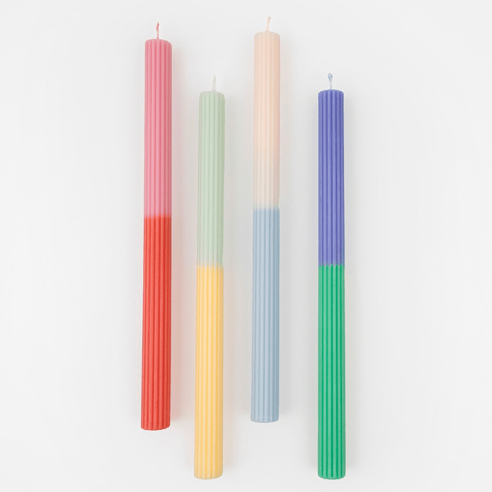 Meri Meri Multi Block Colour Table Candles, Shopsweetluluss