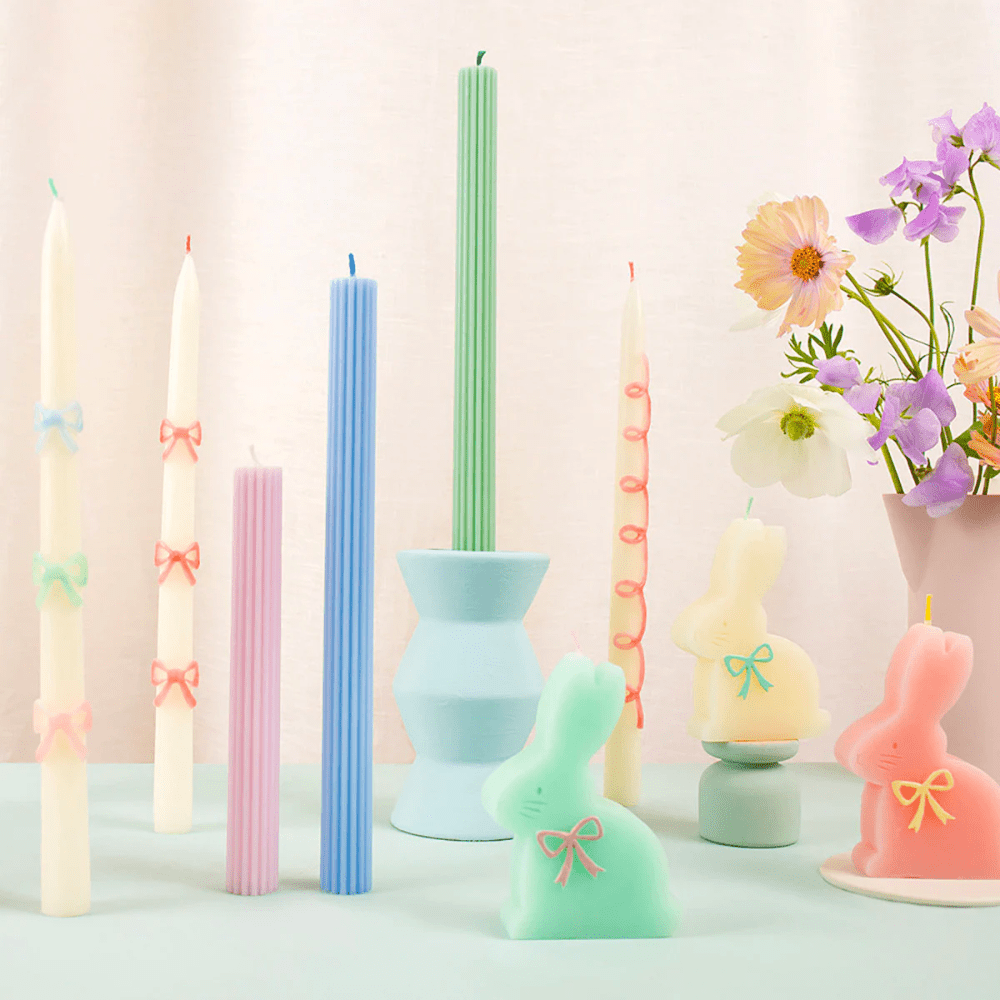 Meri Meri Multi Bow Taper Candles, Shopsweetluluss