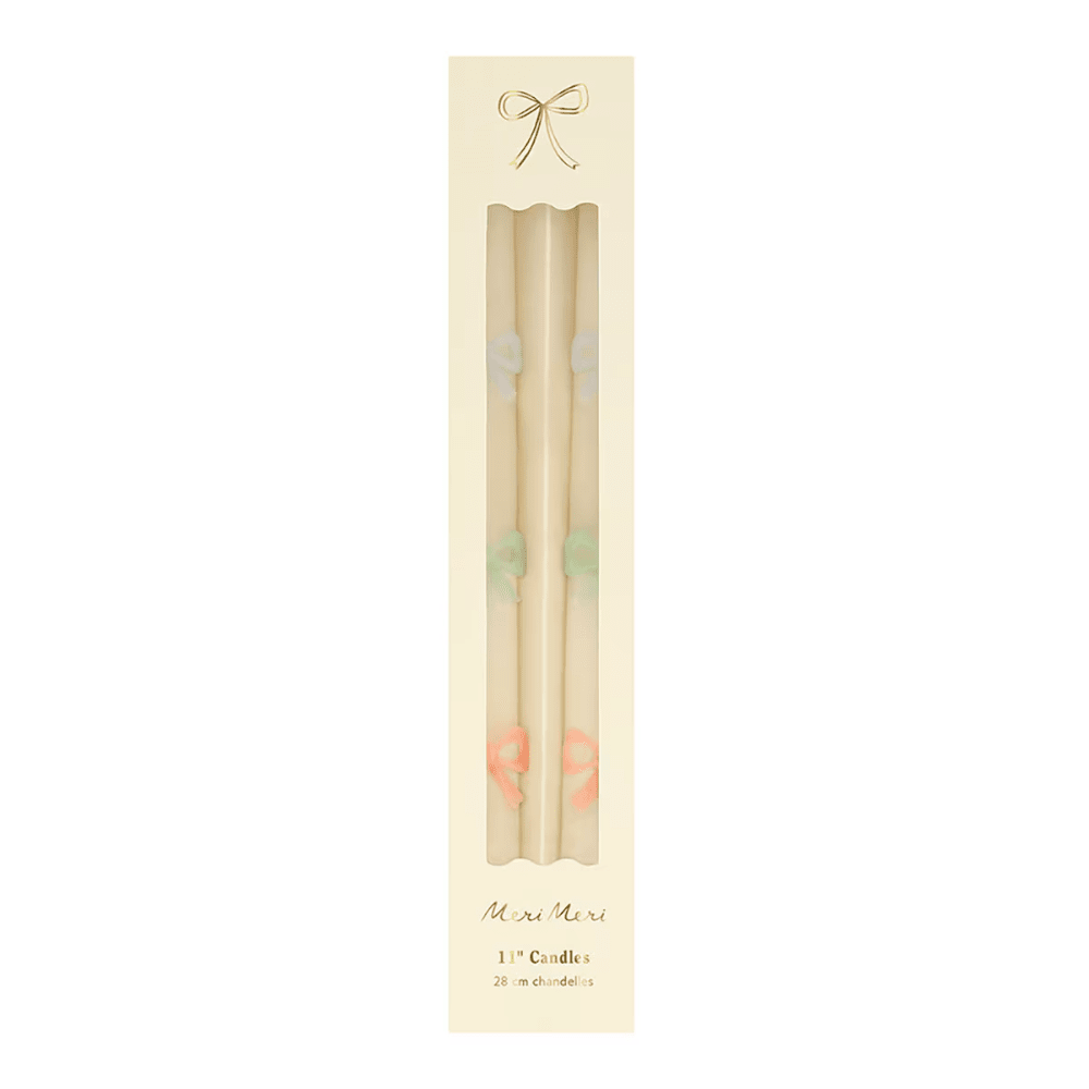 Meri Meri Multi Bow Taper Candles, Shopsweetluluss