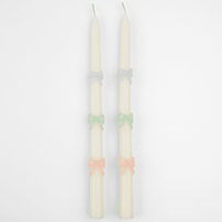 Meri Meri Multi Bow Taper Candles, Shopsweetluluss