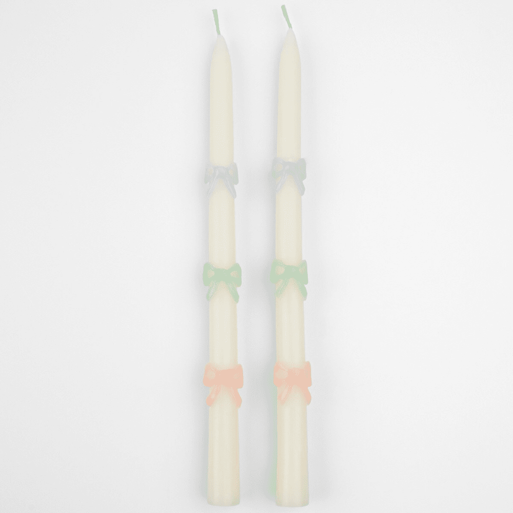 Meri Meri Multi Bow Taper Candles, Shopsweetluluss