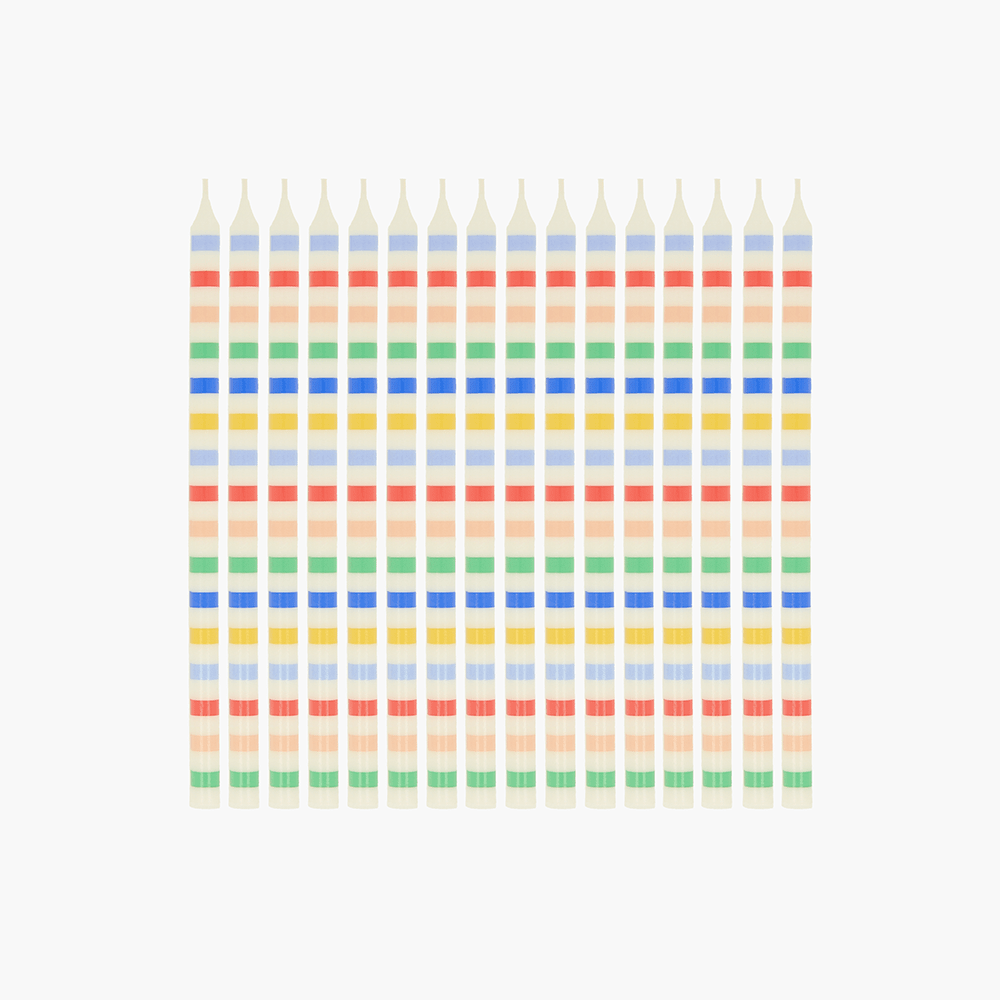 Meri Meri Multi Stripe Candles, Shopsweetluluss