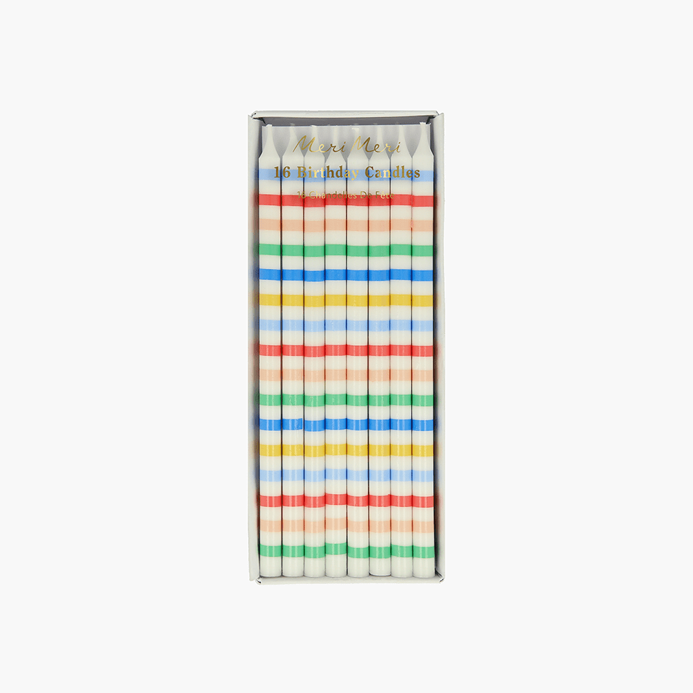 Meri Meri Multi Stripe Candles, Shopsweetluluss