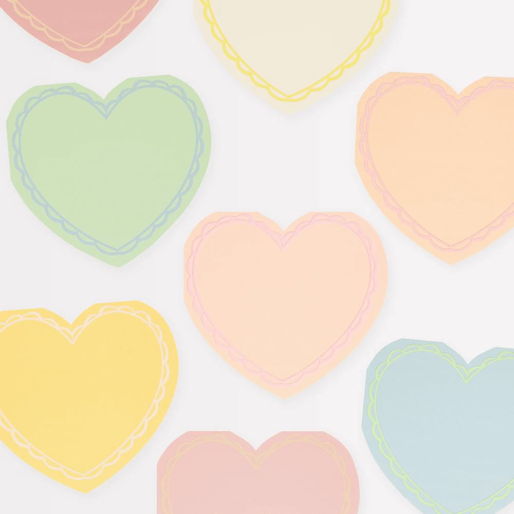 Meri Meri Pastel Heart Large Napkins, Shopsweetluluss