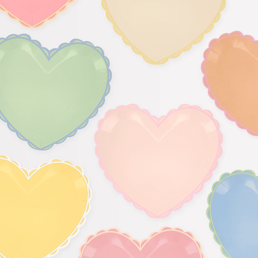 Meri Meri Pastel Heart Large Plates, Shopsweetluluss
