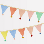 Meri Meri Pastel Pom Pom Flag Garland, Shopsweetluluss