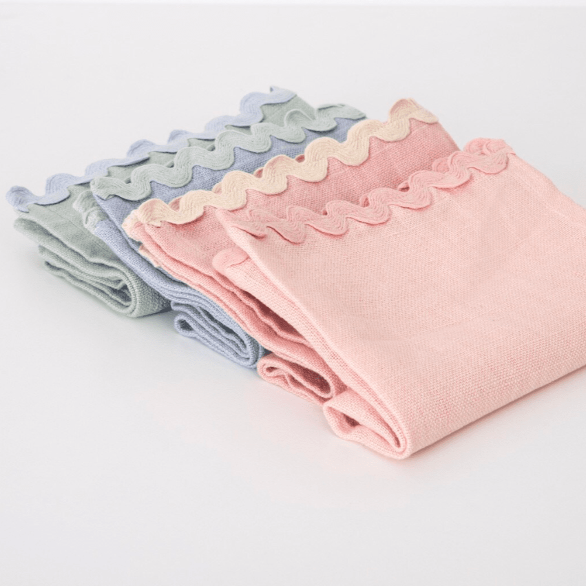 Meri Meri Pastel Ricrac Fabric Napkins, Shopsweetluluss