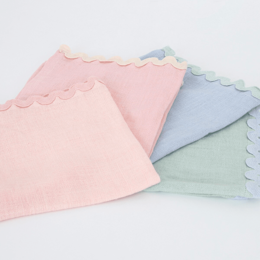 Meri Meri Pastel Ricrac Fabric Napkins, Shopsweetluluss
