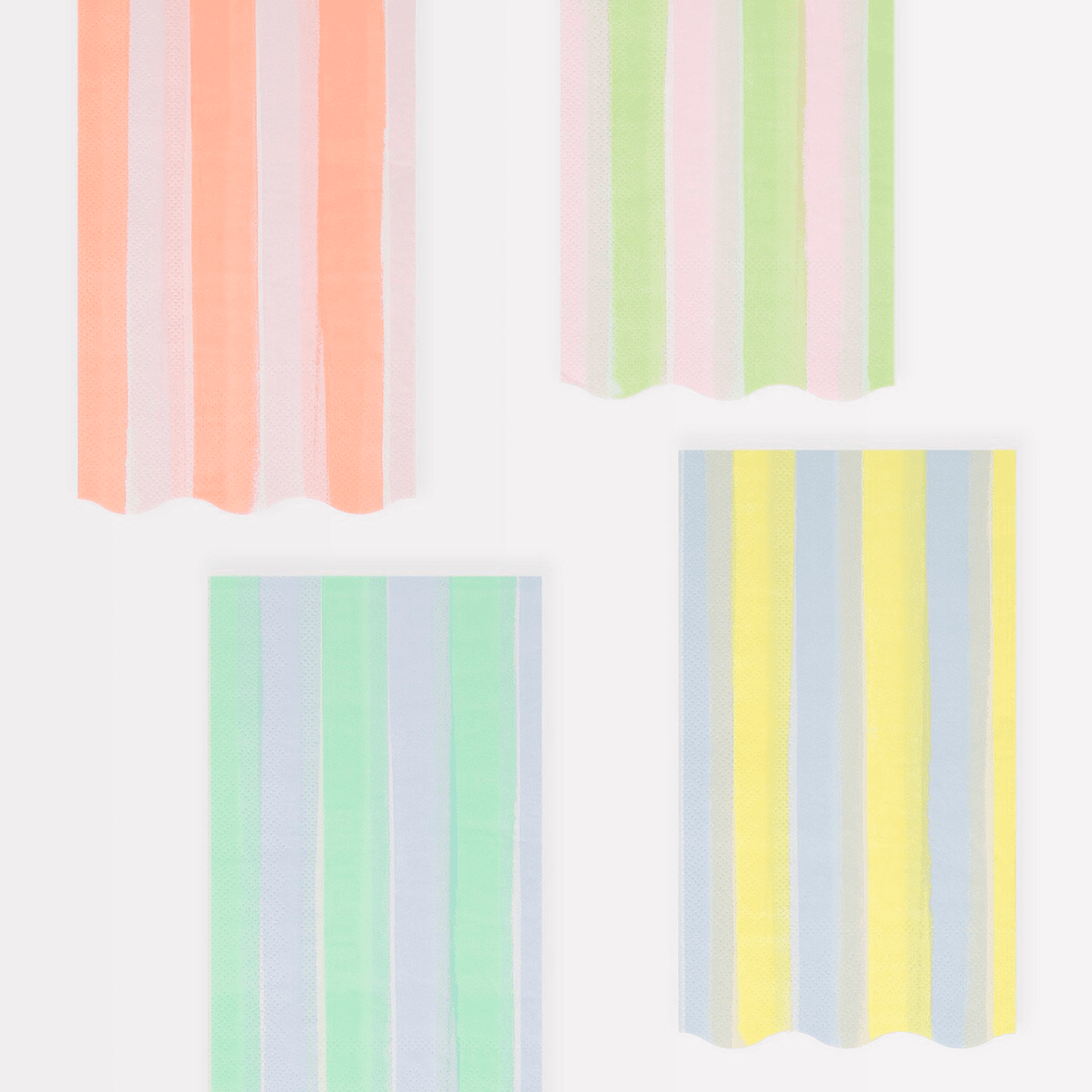 Meri Meri Pastel Stripe Guest Towels, Shopsweetluluss