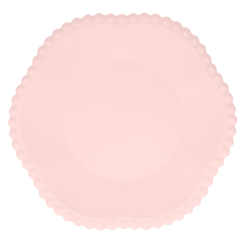 Meri Meri Pink Dot Edged Flower Compostable Dinner Plates, Shopsweetluluss