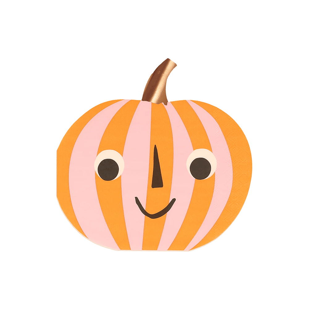 Meri Meri Pink & Orange Stripy Pumpkin Napkins, Shopsweetluluss
