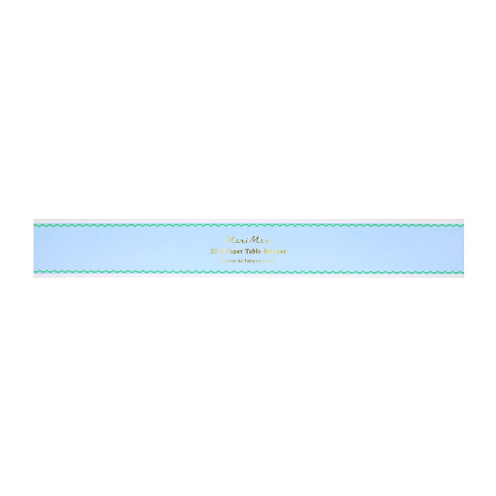 Meri Meri Scalloped Edge Blue Green Table Runner, Shopsweetluluss 