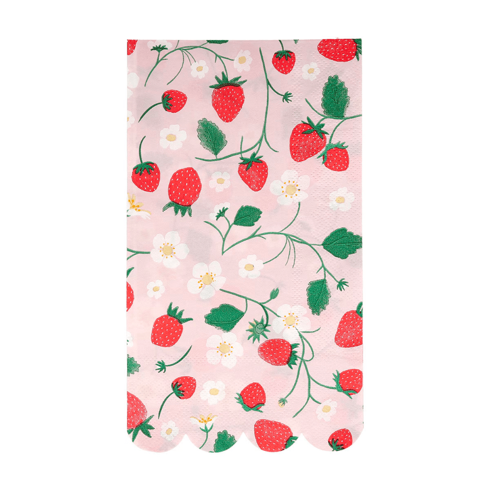 Meri Meri Strawberry Pattern Guest Towels, Shopsweetluluss