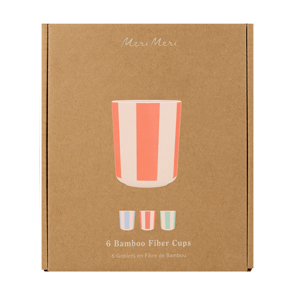 Meri Meri Stripy Reusable Bamboo Cups, Shopsweetluluss