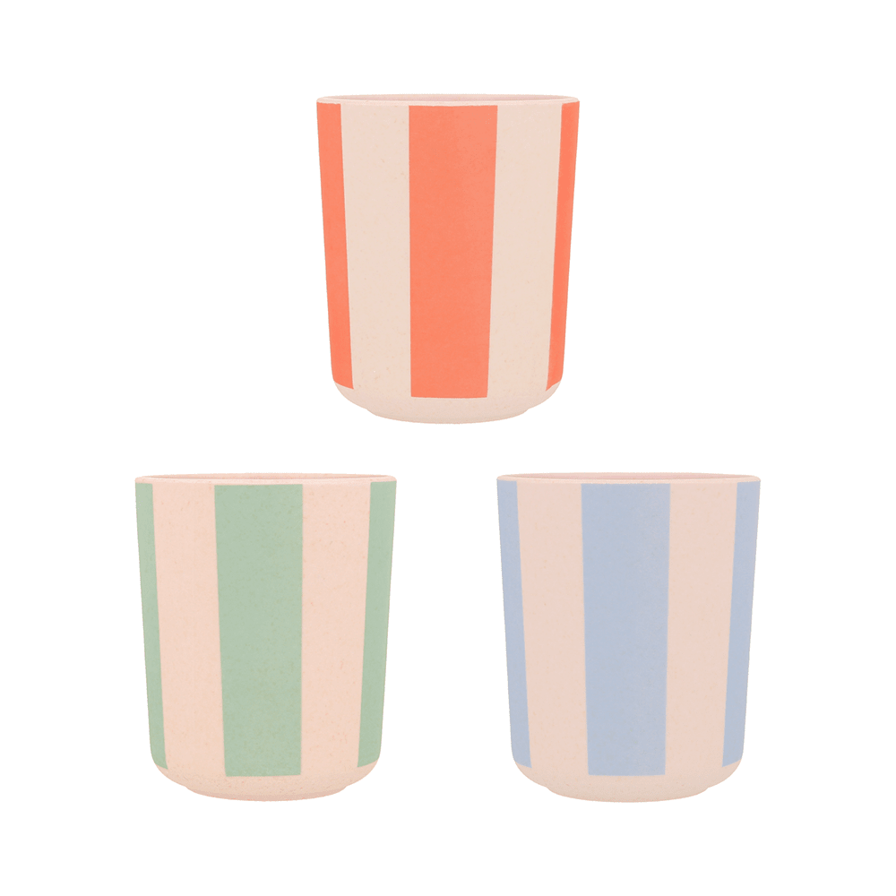 Meri Meri Stripy Reusable Bamboo Cups, Shopsweetluluss