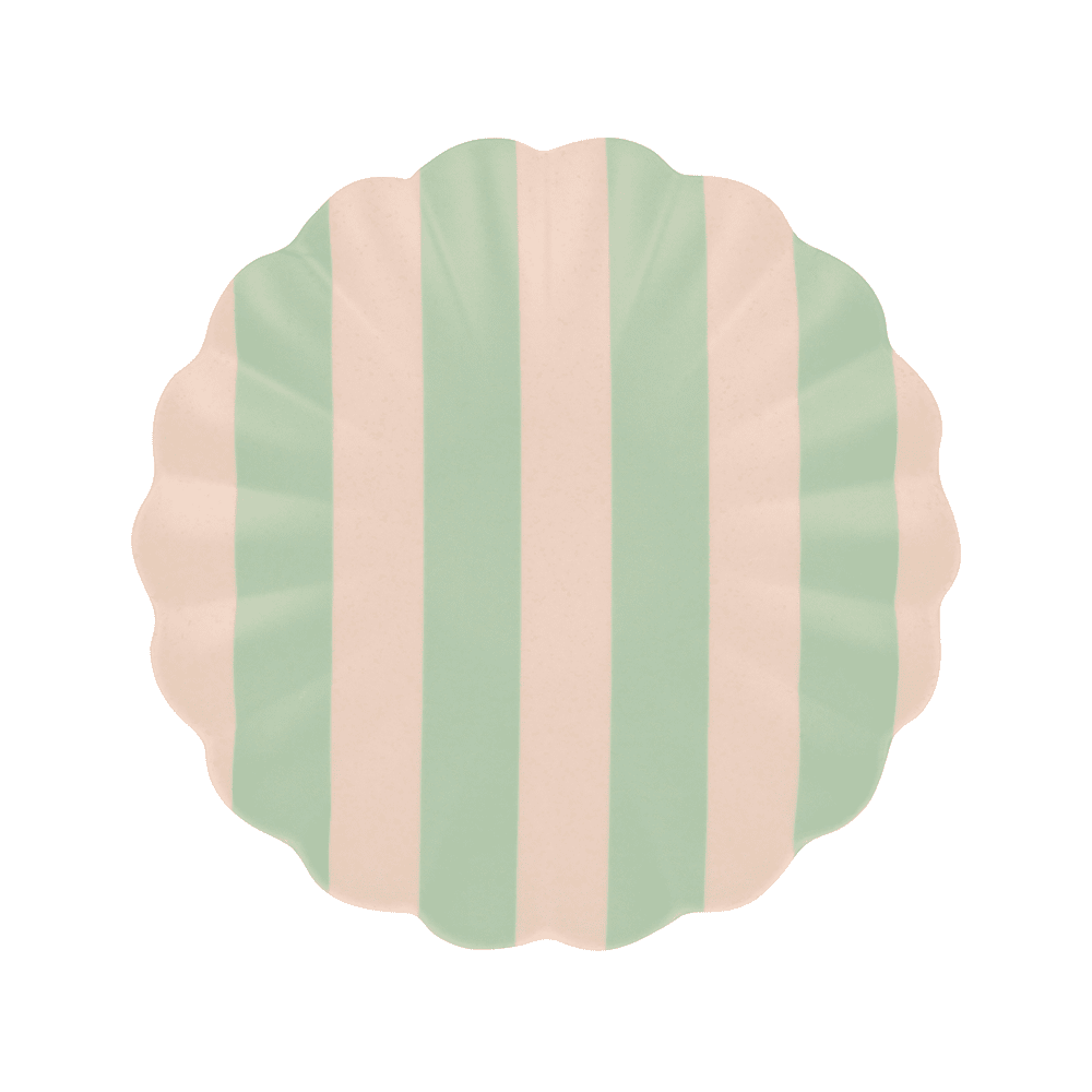 Meri Meri Stripy Reusable Bamboo Small Plates, Shopsweetluluss