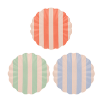 Meri Meri Stripy Reusable Bamboo Small Plates, Shopsweetluluss