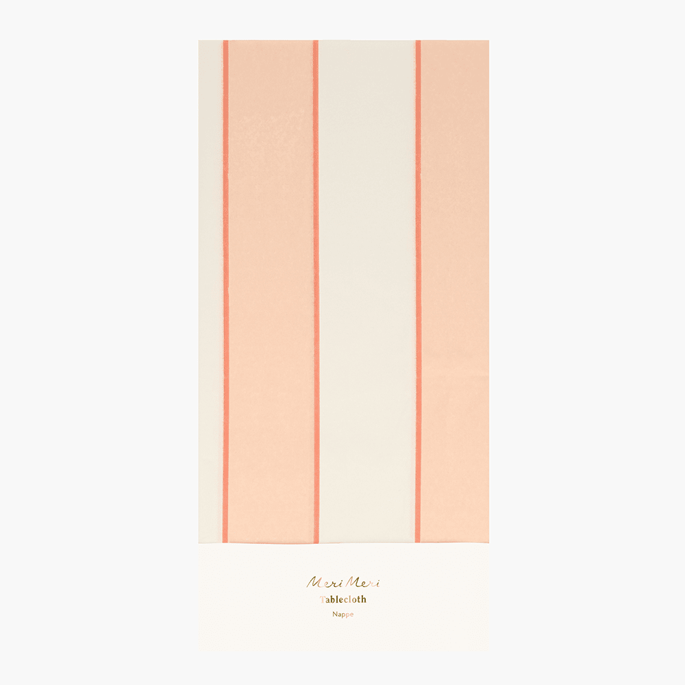 Meri Meri Tablecloth - Peach Stripe, Shopsweetluluss
