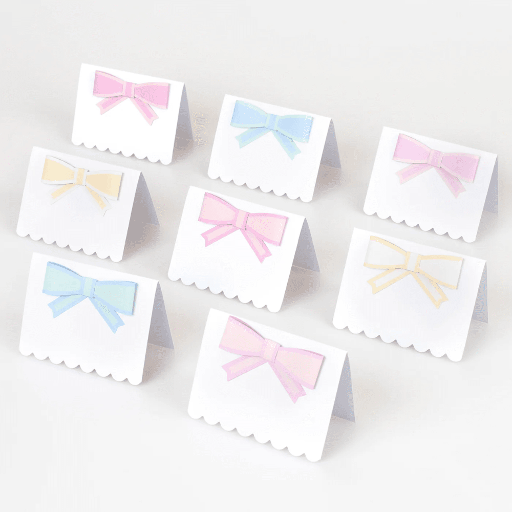Meri Meri Tissue Pastel Bow Place Cards, Shopsweetluluss