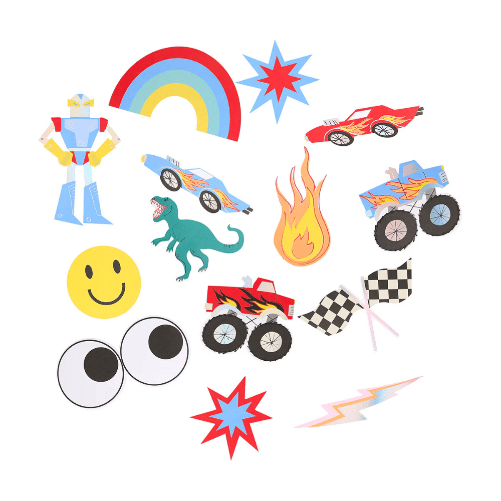 Meri Meri Toybox Icon Shaped Stickers, Shopsweetluluss
