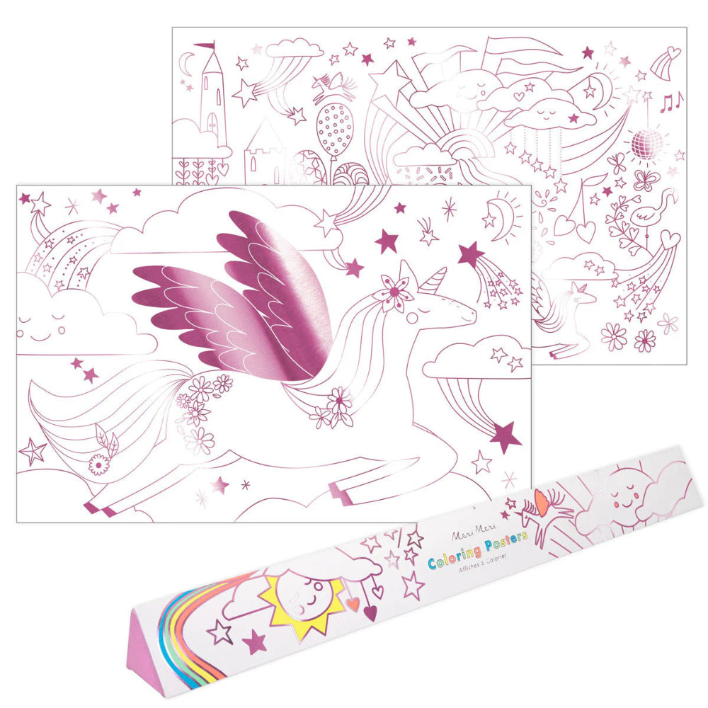 Meri Meri Unicorn Coloring Posters, Shopsweetluluss