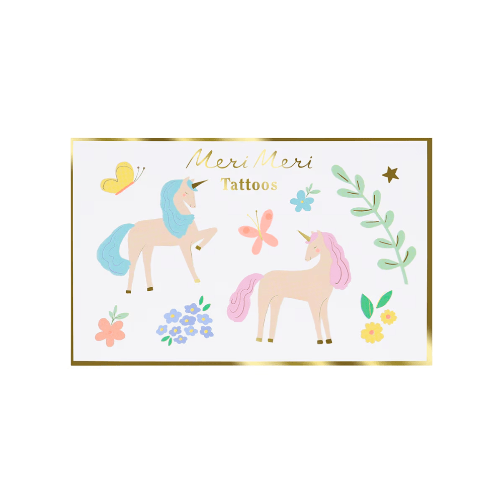 Meri Meri Unicorn Temporary Tattoos, Shopsweetluluss