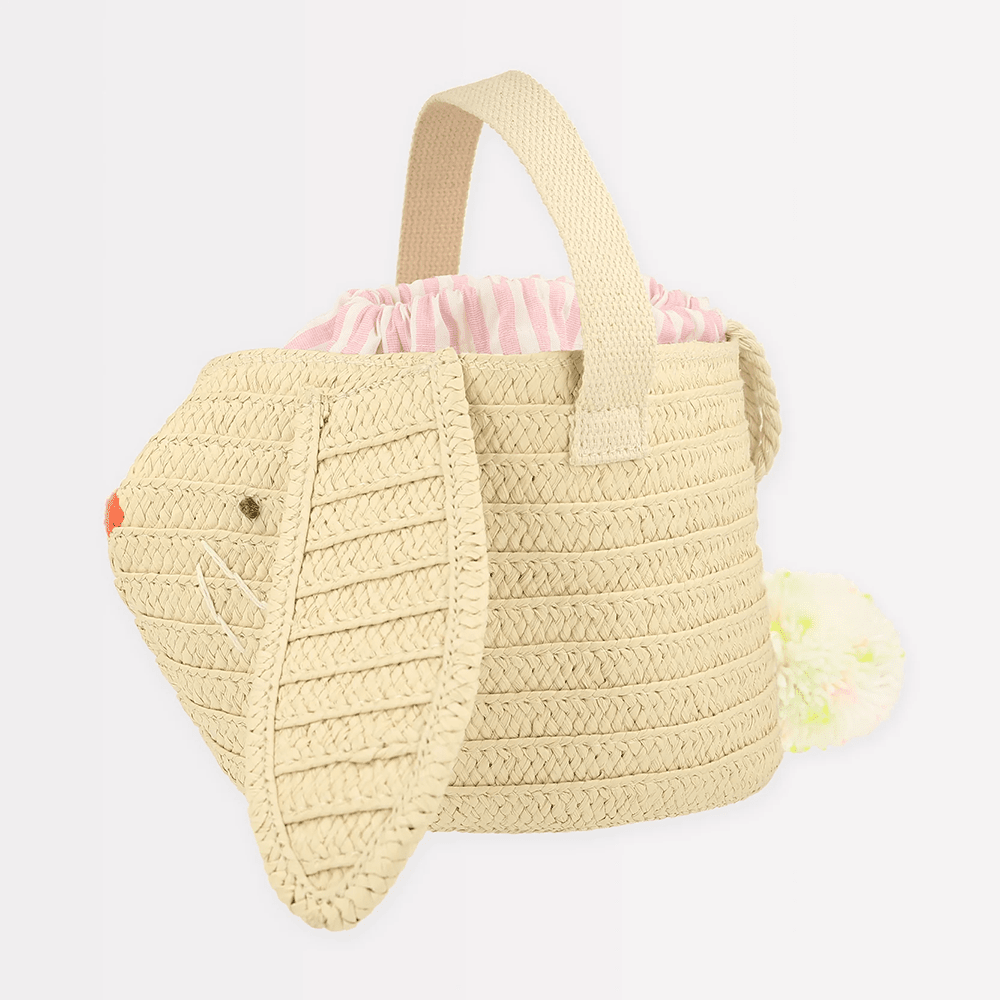 Meri Meri Easter Stripy Ear Bunny Basket Bag, Shopsweetluluss