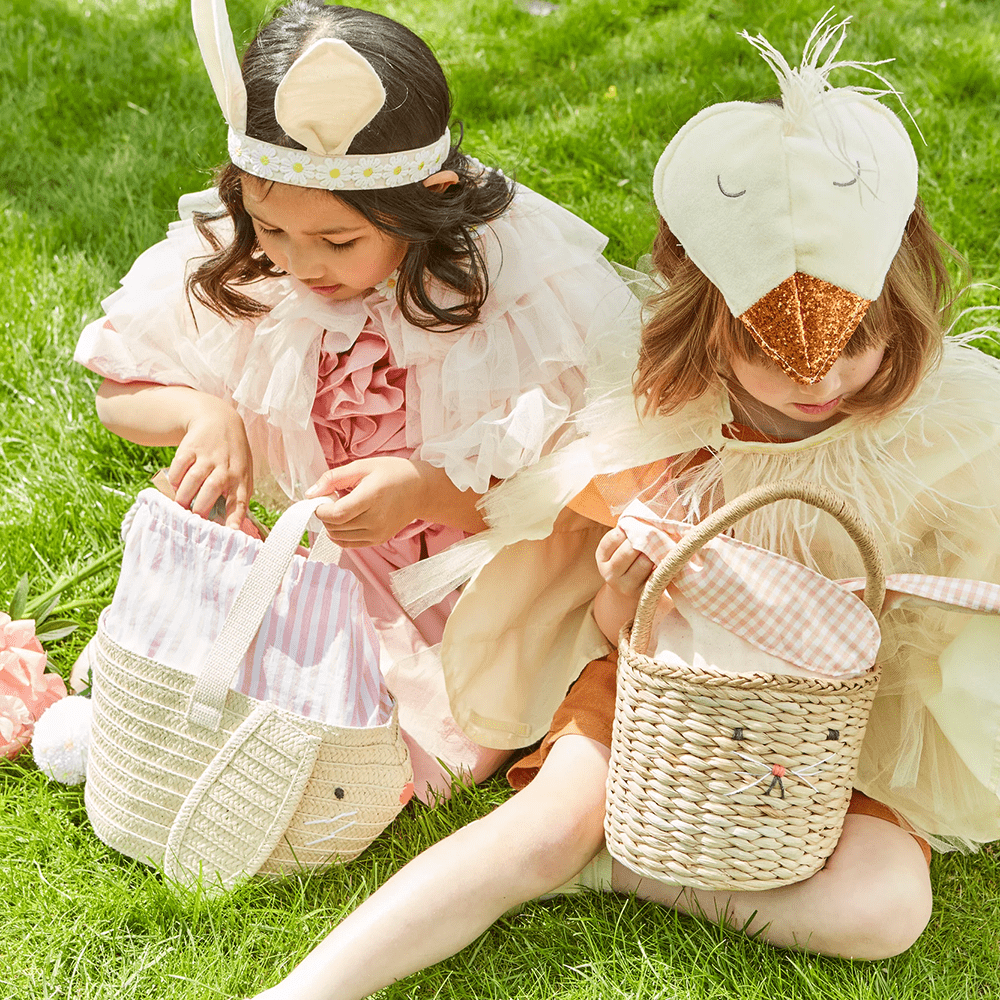 Meri Meri Easter Stripy Ear Bunny Basket Bag, Shopsweetluluss