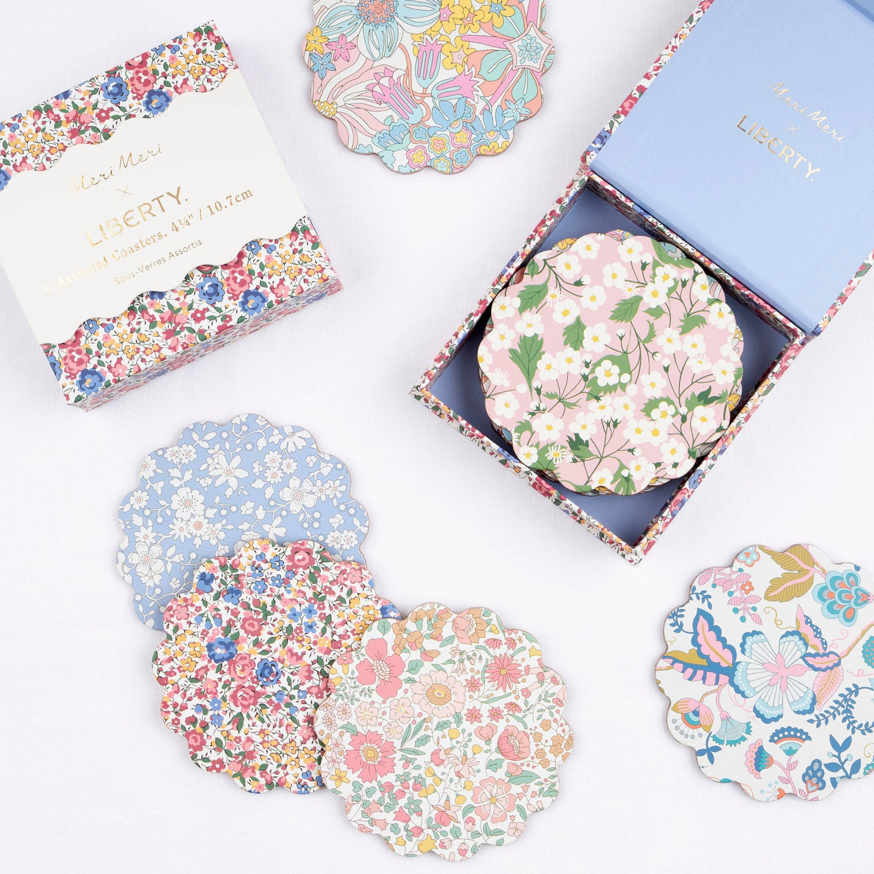 Meri Meri x Liberty Mixed Set Coasters, Shopsweetluluss