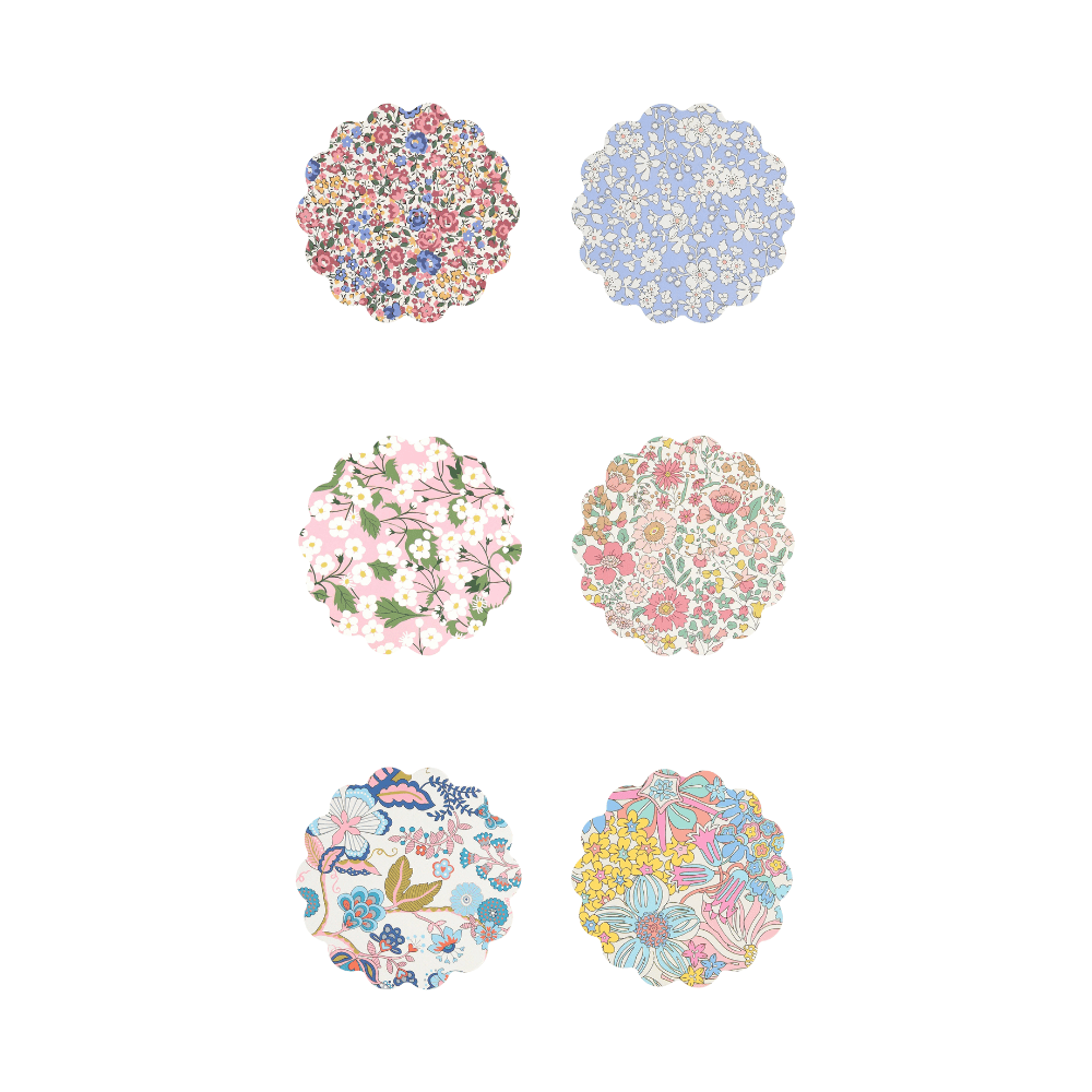 Meri Meri x Liberty Mixed Set Coasters, Shopsweetluluss