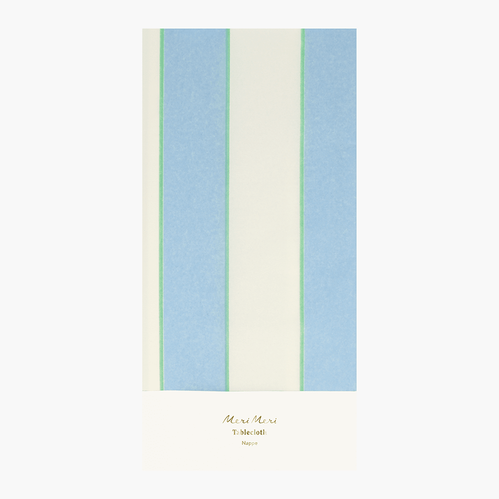 Meri Meri Tablecloth - Pale Blue Stripe, Shopsweetluluss