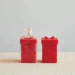 "Merry Bright" Gift Box Shaped Candle, Red, Shopsweetluluss