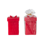 "Merry Bright" Gift Box Shaped Candle, Red, Shopsweetluluss