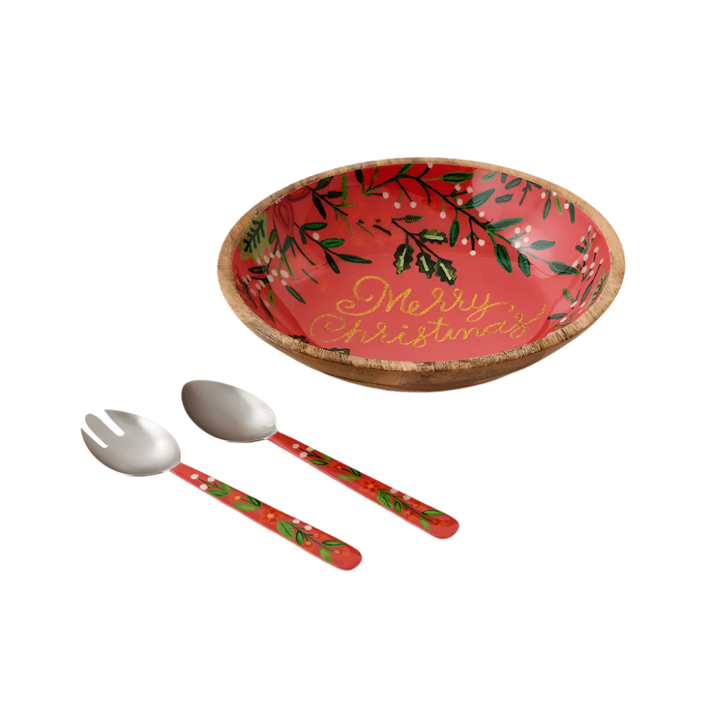 Merry Christmas Salad Bowl Set, Shopsweetluluss