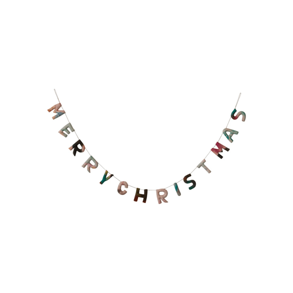Merry Christmas Wool Felt Garland, Shopsweetluluss
