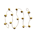 Handmade Metal Bell Garland on Jute Rope, Gold Finish, Shopsweetluluss