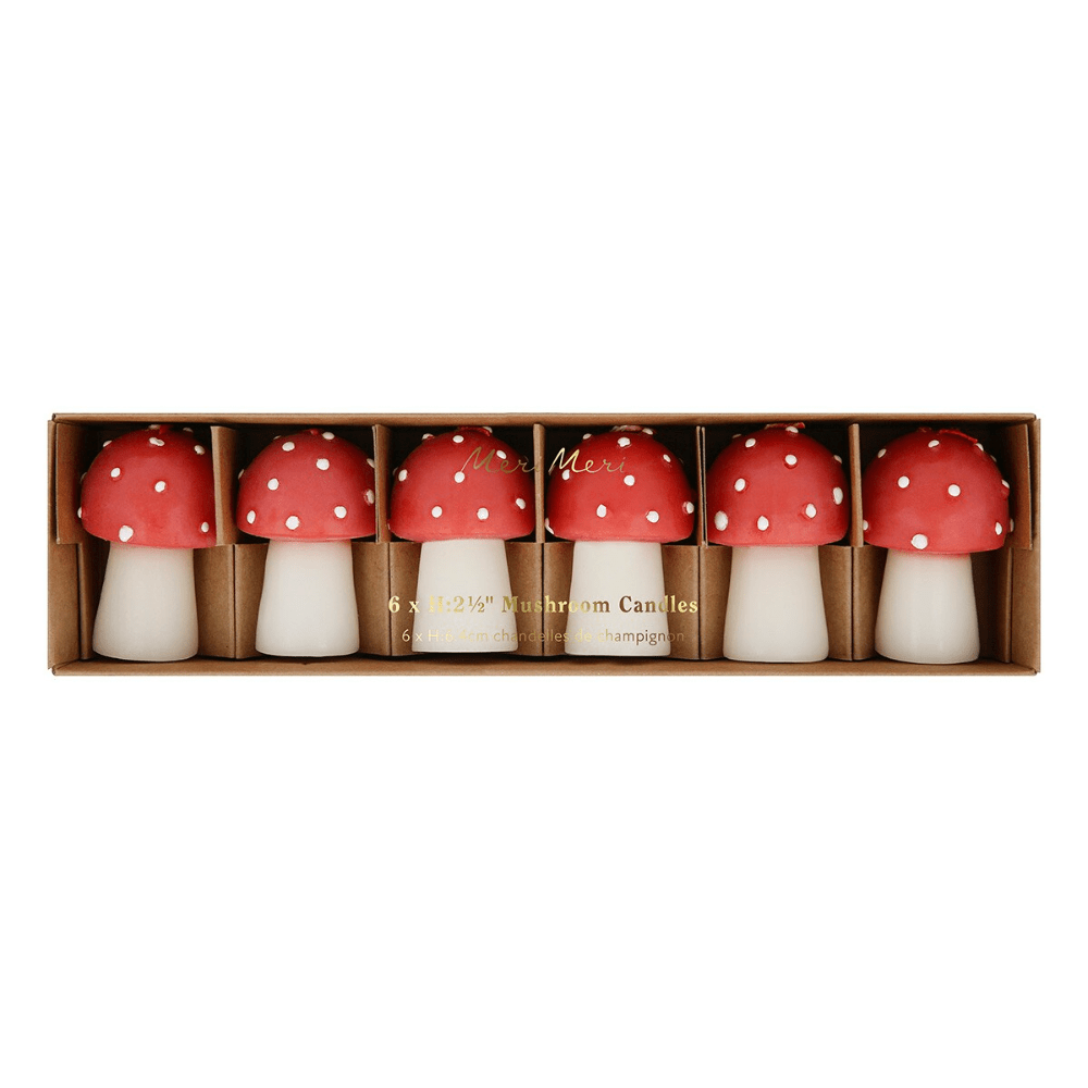 Meri Meri Mini Mushroom Candles, Shopsweetluluss