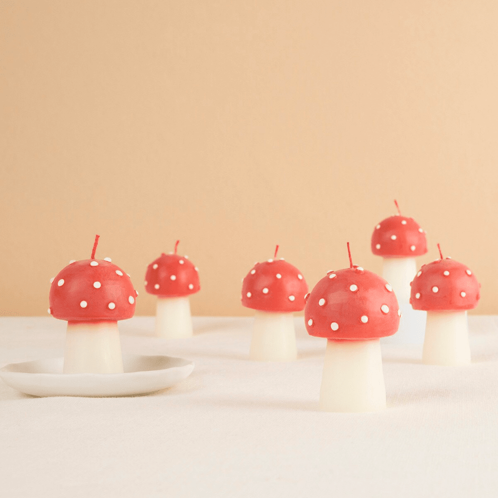 Meri Meri Mini Mushroom Candles, Shopsweetluluss